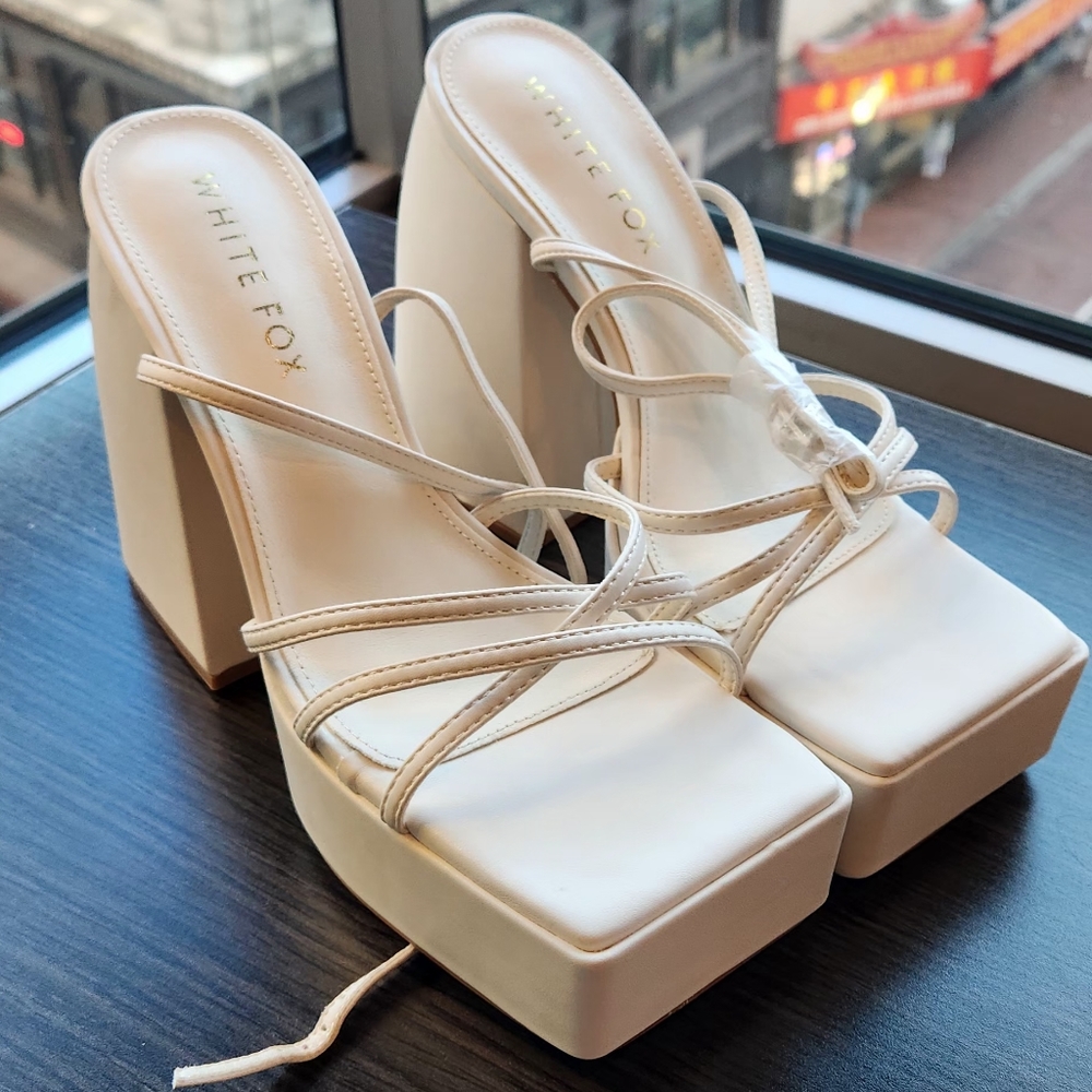 Cream Platform Heels